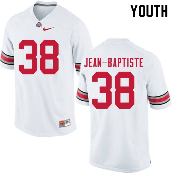 Ohio State Buckeyes #38 Javontae Jean-Baptiste Youth Football Jersey White OSU40163